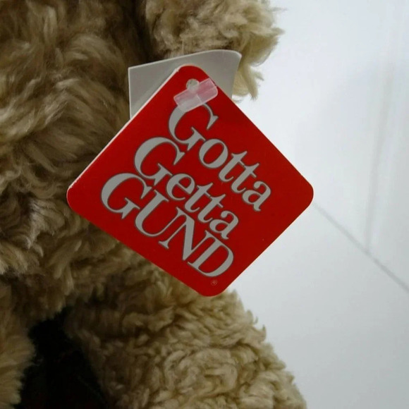 Gotta Getta Gund Teddy Bear Brown Plaid Bow 42591 - Picture 6 of 7